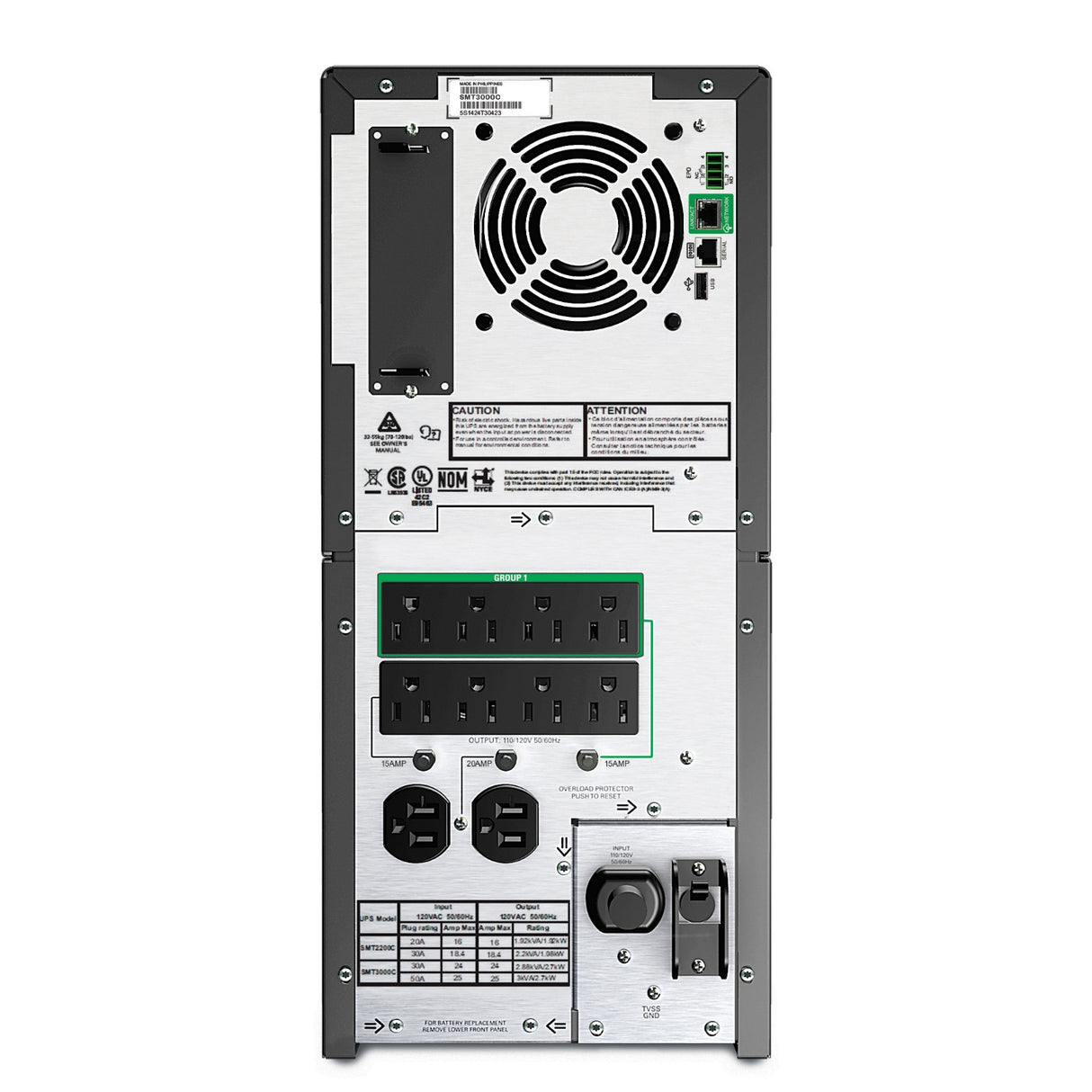 APC SMT3000CUS uninterruptible power supply (UPS) Line-Interactive 2.88 kVA 2.7 W 8 AC outlet(s)