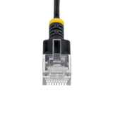 StarTech.com 3ft Black Ultra Slim Cat6A Ethernet Cable, UTP, Pure Bare Copper Wire, 34AWG Slim RJ45 Network Patch Cord, Individually Tested