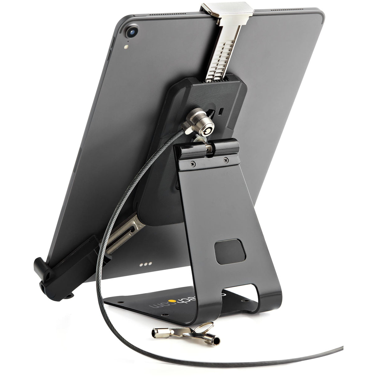 StarTech.com Secure Tablet Stand w/ K-Slot Cable Lock - Locking Tablet Holder for 7.9"-13" Tablets - Universal Adjustable Tablet Mount for Desk/Surface - Lockable Anti-Theft Security Mount - TAA