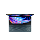 ASUS Zenbook Pro Duo 15 OLED UX582HS-XH99T-CA Intel® Core™ i9 i9-11900H Laptop 39.6 cm (15.6") Touchscreen 4K Ultra HD 32 GB DDR4-SDRAM 1 TB SSD NVIDIA GeForce RTX 3080 Wi-Fi 6 (802.11ax) Windows 11 Pro Blue