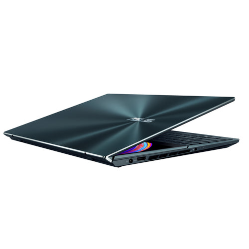 ASUS Zenbook Pro Duo 15 OLED UX582HS-XH99T-CA Intel® Core™ i9 i9-11900H Laptop 39.6 cm (15.6") Touchscreen 4K Ultra HD 32 GB DDR4-SDRAM 1 TB SSD NVIDIA GeForce RTX 3080 Wi-Fi 6 (802.11ax) Windows 11 Pro Blue