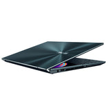 ASUS Zenbook Pro Duo 15 OLED UX582HS-XH99T-CA Intel® Core™ i9 i9-11900H Laptop 39.6 cm (15.6") Touchscreen 4K Ultra HD 32 GB DDR4-SDRAM 1 TB SSD NVIDIA GeForce RTX 3080 Wi-Fi 6 (802.11ax) Windows 11 Pro Blue