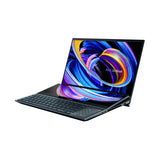 ASUS Zenbook Pro Duo 15 OLED UX582HS-XH99T-CA Intel® Core™ i9 i9-11900H Laptop 39.6 cm (15.6") Touchscreen 4K Ultra HD 32 GB DDR4-SDRAM 1 TB SSD NVIDIA GeForce RTX 3080 Wi-Fi 6 (802.11ax) Windows 11 Pro Blue