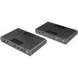 StarTech.com 4-Port USB 3.0 Extender Hub with 1x Gigabit Ethernet Port Extension over Single Cat6a/Cat7 Cable (RJ45) - 330ft (100m) - USB Extender Kit (USB-A) - 5Gbps USB 3.2/3.1 Gen 1