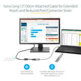 StarTech.com USB C to VGA Adapter - 1080p USB Type-C to VGA Adapter Dongle - USB-C (DP Alt Mode) to VGA Monitor/Display Video Converter - Thunderbolt 3 Compatible - 12" Long Attached Cable - Upgraded Version of CDP2VGA