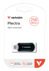 Verbatim Plectra USB-C Flash Drive Black 256GB