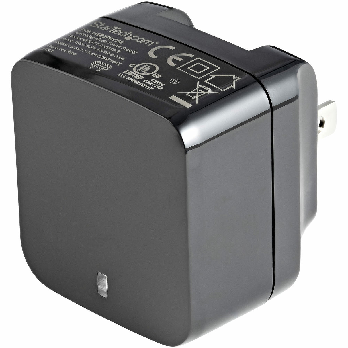 StarTech.com 2 Port USB Wall Charger - 17W Wall Charger Hub (2.4A & 1A port) - Dual Port USB-A Power Adapter - Portable/Travel USB Wall Plug to Charge Multiple Devices - Phones/Tablets