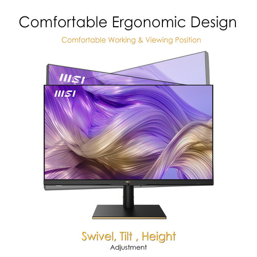 MSI Summit MS321UP 32 Inch Monitor with Adjustable Stand, UHD (3840 x 2160), 16:9, 60Hz, IPS, 4ms, HDMI, DisplayPort, USB Type-C, Built-in USB Hub, Anti-Glare, Anti-Flicker, Less Blue light, VESA, Kensington, Black