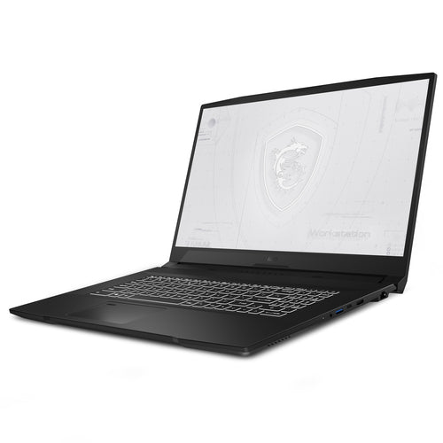 MSI Workstation WF76 11UJ-262CA laptop Intel® Core™ i7 i7-11800H Mobile workstation 43.9 cm (17.3") Full HD 32 GB DDR4-SDRAM 1 TB SSD NVIDIA RTX A2000 Wi-Fi 6 (802.11ax) Windows 10 Pro Black