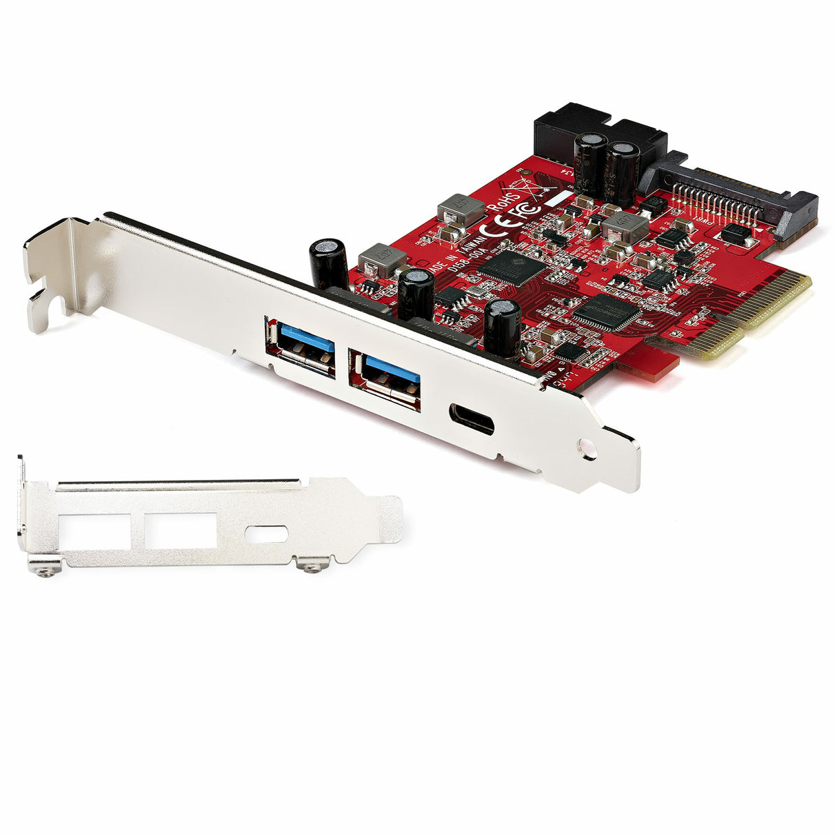 StarTech.com 5-Port USB PCIe Card - 10Gbps USB 3.2 Gen 2 PCIe Card w/ 1x USB-C & 2x USB-A - 1x 2 Port IDC (Internal 5Gbps USB Header Expansion) - USB C PCI Express Controller Card - TAA