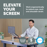 Fellowes Alumia Laptop Riser Desk Based Laptop Stand Max Size 15 inch Max Weight 5kg Silver