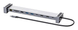 Manhattan USB-C Dock/Hub with Card Reader and MST, Ports (x7): Ethernet, HDMI (x2 4k@60Hz), USB-A (x3) and USB-C, with Power Delivery (PD) 100W- requires external USB-C charger (not included). USB powered (no external power supply required) when PD...