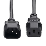 StarTech.com 1ft (30cm) Power Extension Cord, C14 to C13 PDU Power Cord, 10A 250V, 18AWG, Black Extension Cable, AC Power Cable for PDU/Power Supply, TAA Compliant, UL Listed