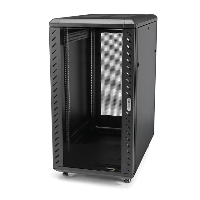 StarTech.com 18U Enterprise-Grade Flat Pack Server Rack Cabinet, 19in Enclosed 4-Post Rack with 29in (75cm) Mounting Depth and 1764lb (800kg) Weight Capacity