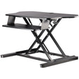 StarTech.com Corner Sit Stand Desk Converter with Keyboard Tray - Large Surface (35" x 21") - Height Adjustable Ergonomic Desktop/Tabletop Standing Workstation - Supports Dual Monitors - TAA