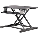 StarTech.com Corner Sit Stand Desk Converter with Keyboard Tray - Large Surface (35" x 21") - Height Adjustable Ergonomic Desktop/Tabletop Standing Workstation - Supports Dual Monitors - TAA