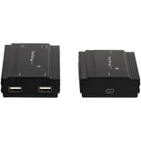 StarTech.com 4-Port USB 2.0 Extender Hub over Single CAT5e/CAT6 Ethernet Cable (RJ45) - 330ft (100m) - USB Extender Hub Adapter Kit - Metal Housing - Externally Powered - 480 Mbps - TAA