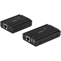StarTech.com 4-Port USB 2.0 Extender Hub over Single CAT5e/CAT6 Ethernet Cable (RJ45) - 330ft (100m) - USB Extender Hub Adapter Kit - Metal Housing - Externally Powered - 480 Mbps - TAA