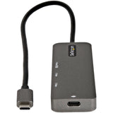 StarTech.com USB C Multiport Adapter - USB-C to HDMI 2.0b 4K 60Hz (HDR10), 100W Power Delivery Pass-Through, 4-Port USB 3.0 Hub - USB Type-C Mini Dock - 12" (30cm) Long Attached Cable