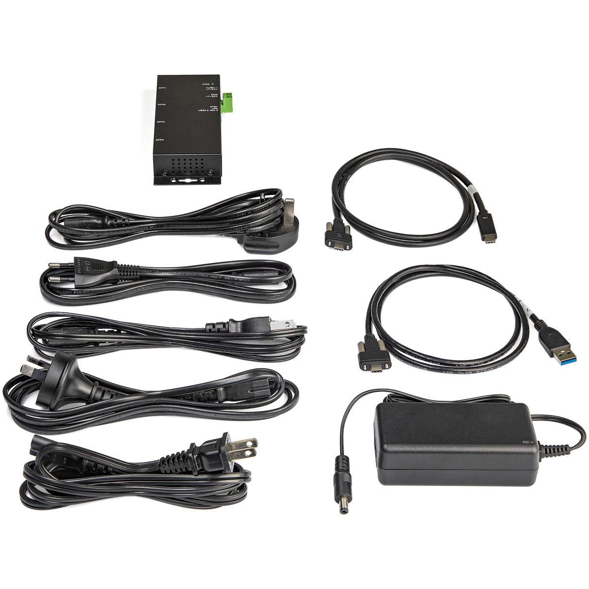 StarTech.com 4 Port USB C Hub 10Gbps - Metal Industrial USB-C Hub - 2x USB-C & 2x USB-A - ESD Surge Protection - USB-C or USB-A Host - Self-Powered Mountable USB 3.2 Gen 2 Type-C Hub - TAA