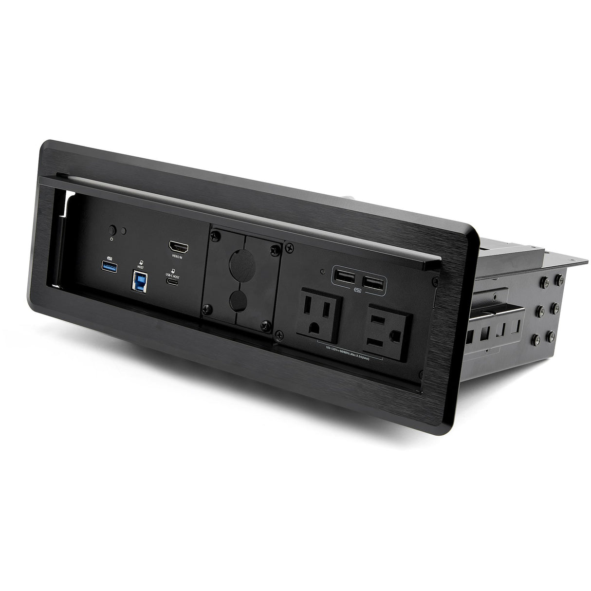 StarTech.com Conference Room Docking Station with Power and Charging; Table Connectivity Box, Universal USB-C Laptop Dock, 60W PD, 4K HDMI, USB Hub, Audio, 2x AC Outlets, 2x USB BC 1.2 Charge Ports - TAA