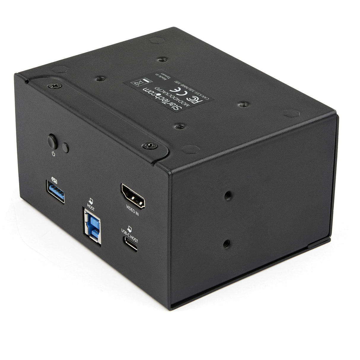 StarTech.com Conference Room Docking Station with Power and Charging; Table Connectivity Box, Universal USB-C Laptop Dock, 60W PD, 4K HDMI, USB Hub, Audio, 2x AC Outlets, 2x USB BC 1.2 Charge Ports - TAA