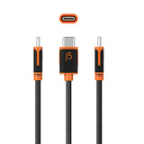 j5create JUCX24 USB cable USB 2.0 1.8 m USB C 0.48 Gbit/s 60 W Black, Orange