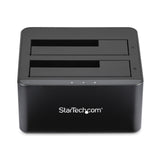StarTech.com Dual-Bay USB 3.0 to SATA Hard Drive Docking Station, USB Hard Drive Dock, External 2.5/3.5" SATA I/II/III SSD/HDD Docking Station, Hot-Swap Hard Drive Bays, Top-Loading