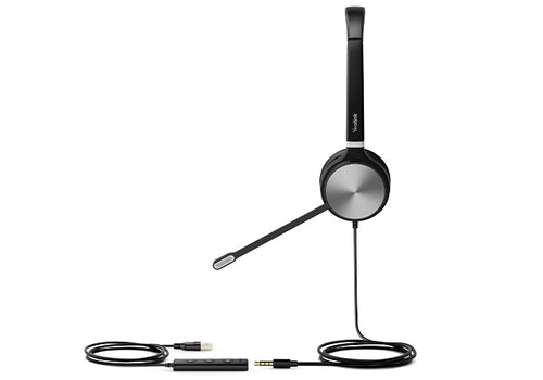 Yealink UH36 Headset Wired Head-band Calls/Music USB Type-C Black, Silver