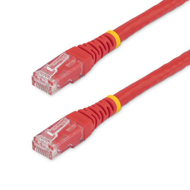 StarTech.com 3ft CAT6 Ethernet Cable - Red CAT 6 Gigabit Ethernet Wire -250MHz 100W PoE RJ45 UTP Molded Network/Patch Cord w/Strain Relief/ Individually Tested
