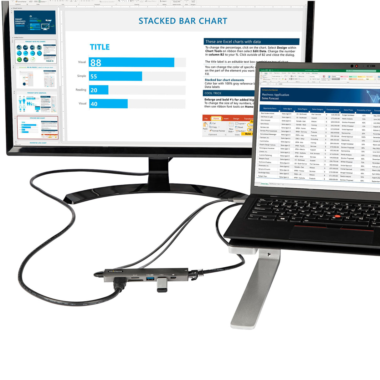 StarTech.com USB-C Multiport Adapter Hub, USB-C to 4K 60Hz HDMI, Gigabit Ethernet and 100W Laptop Charging for Macbook Pro / Air and Windows