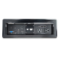 StarTech.com Conference Table Box for AV Connectivity & Power/Charging - 4K HDMI output with HDMI, DP, & VGA Inputs, GbE, Audio - Charging Station w/ 2x USB-A & 2x 120V UL AC Outlets