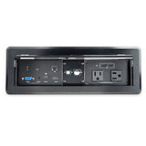 StarTech.com Conference Table Box for AV Connectivity & Power/Charging - 4K HDMI output with HDMI, DP, & VGA Inputs, GbE, Audio - Charging Station w/ 2x USB-A & 2x 120V UL AC Outlets
