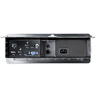 StarTech.com Conference Table Box for AV Connectivity & Power/Charging - 4K HDMI output with HDMI, DP, & VGA Inputs, GbE, Audio - Charging Station w/ 2x USB-A & 2x 120V UL AC Outlets