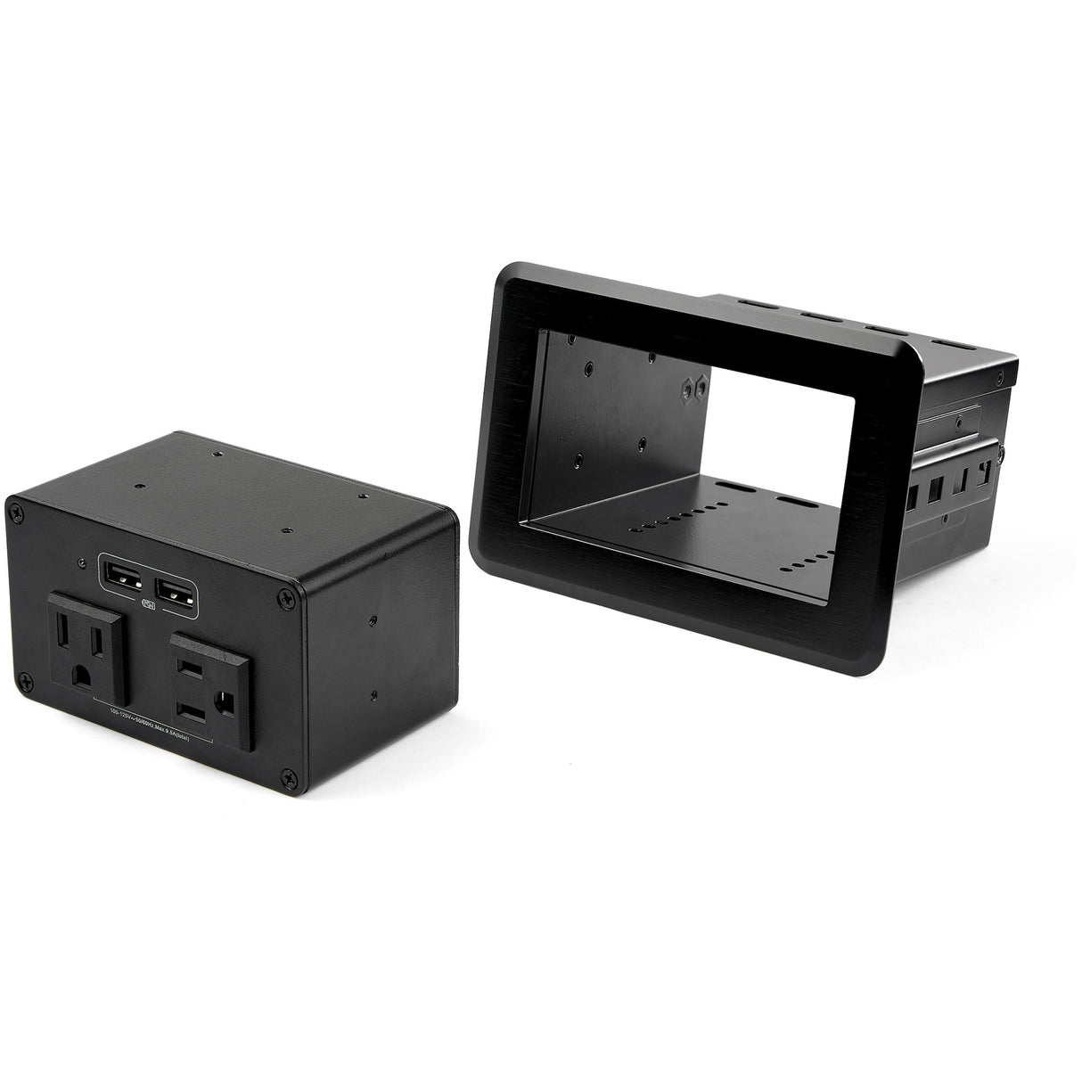 StarTech.com Conference Table Power Center with 2x UL Certified 120V AC Outlets & 2x USB BC 1.2 - Recessed In-Table/Desk Power Strip/Charging Station for Meeting Room/Boardroom/Lab Bench