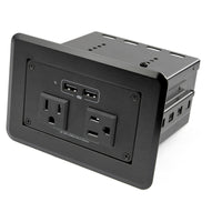 StarTech.com Conference Table Power Center with 2x UL Certified 120V AC Outlets & 2x USB BC 1.2 - Recessed In-Table/Desk Power Strip/Charging Station for Meeting Room/Boardroom/Lab Bench