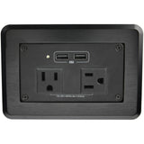 StarTech.com Conference Table Power Center with 2x UL Certified 120V AC Outlets & 2x USB BC 1.2 - Recessed In-Table/Desk Power Strip/Charging Station for Meeting Room/Boardroom/Lab Bench