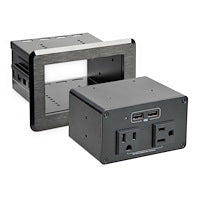 StarTech.com Conference Table Power Center with 2x UL Certified 120V AC Outlets & 2x USB BC 1.2 - Recessed In-Table/Desk Power Strip/Charging Station for Meeting Room/Boardroom/Lab Bench
