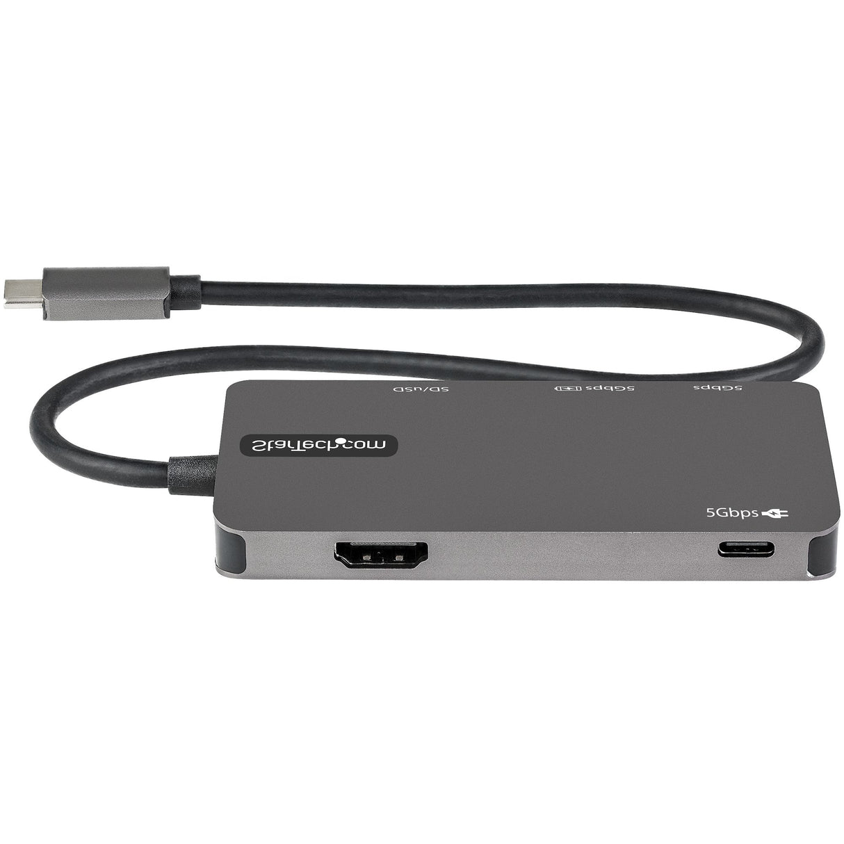 StarTech.com USB C Multiport Adapter - USB-C to 4K HDMI, 100W Power Delivery Pass-through, SD/MicroSD Slot, 3-Port USB 3.0 Hub - USB Type-C Mini Dock - 12" (30cm) Long Attached Cable