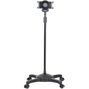 StarTech.com Mobile Tablet Stand with Lockable Wheels - Height Adjustable Cart - Universal Rolling Floor Stand for Tablets from 7 to 11 inch, Portable Tablet Stand w/ Detachable Tablet Holder - TAA