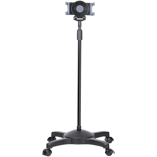 StarTech.com Mobile Tablet Stand with Lockable Wheels - Height Adjustable Cart - Universal Rolling Floor Stand for Tablets from 7 to 11 inch, Portable Tablet Stand w/ Detachable Tablet Holder - TAA