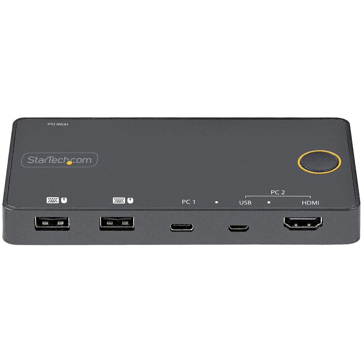 StarTech.com 2 Port Hybrid USB-A + HDMI & USB-C KVM Switch - Single 4K 60Hz HDMI 2.0 Monitor - Compact Desktop and/or Laptop HDMI KVM Switch - USB Bus Powered - Thunderbolt 3 Compatible