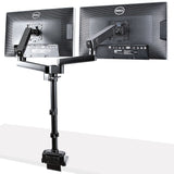 StarTech.com Desk Mount Dual Monitor Arm, Full Motion Monitor Mount for 2x VESA Displays up to 32" (17.6lb/8kg), Height Adjustable, Clamp/Grommet Mount, Mechanical Spring