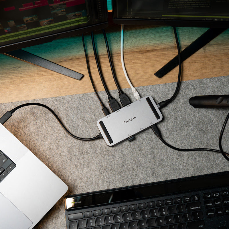 Targus DOCK429GL laptop dock/port replicator Wired USB4 Silver