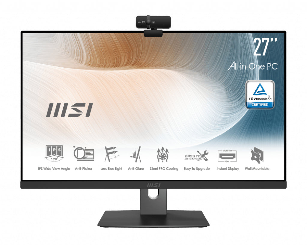 MSI Modern AM271P 11M-426US Intel® Core™ i7 i7-1165G7 68.6 cm (27") 1920 x 1080 pixels All-in-One PC 16 GB DDR4-SDRAM 512 GB SSD Windows 11 Home Wi-Fi 6 (802.11ax) Black