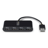StarTech.com 4-Port USB 2.0 Hub, USB Bus Powered, Small Travel Mini USB Hub, USB 2.0 Splitter, Portable Multi-Port USB Hub, 480Mbps, Overcurrent Protection (OCP)
