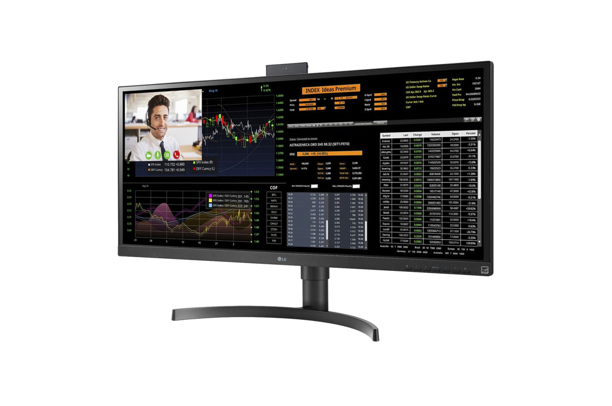 LG 34CN650W-AP All-in-One PC/workstation Intel® Celeron® J4105 86.4 cm (34") 2560 x 1080 pixels 8 GB DDR4-SDRAM 128 GB SSD Windows 10 IoT Enterprise Wi-Fi 5 (802.11ac) Black
