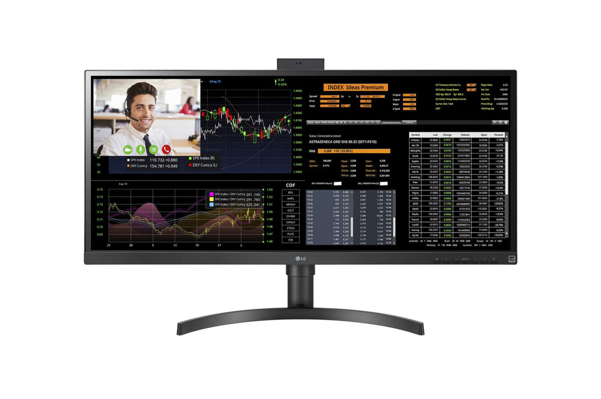 LG 34CN650W-AP All-in-One PC/workstation Intel® Celeron® J4105 86.4 cm (34") 2560 x 1080 pixels 8 GB DDR4-SDRAM 128 GB SSD Windows 10 IoT Enterprise Wi-Fi 5 (802.11ac) Black