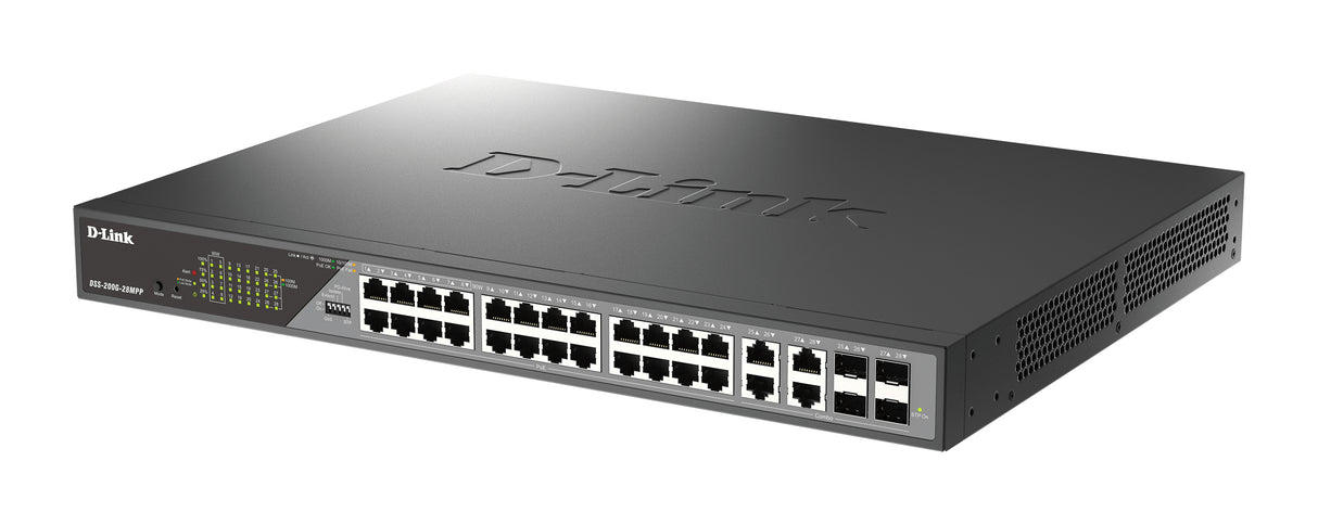 D-Link DSS-200G-28MPP network switch Managed L2 Gigabit Ethernet (10/100/1000) Power over Ethernet (PoE) 1U Grey