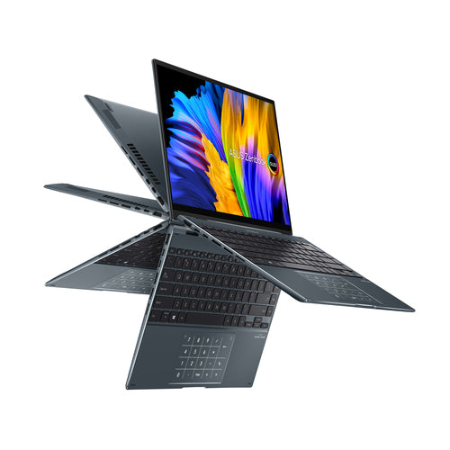 ASUS Zenbook 14 Flip OLED UP5401ZA-DB71T-CA laptop Intel® Core™ i7 i7-12700H Hybrid (2-in-1) 35.6 cm (14") Touchscreen 4K Ultra HD 16 GB LPDDR5-SDRAM 1 TB SSD Wi-Fi 6E (802.11ax) Windows 11 Home Grey
